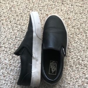 women’s perforated leather slip on vans